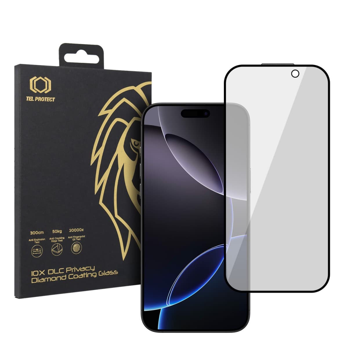 Tvrzené sklo Tel Protect 10X Privacy DLC Diamond Coating pro iPhone 16 Pro Max - náhled 1