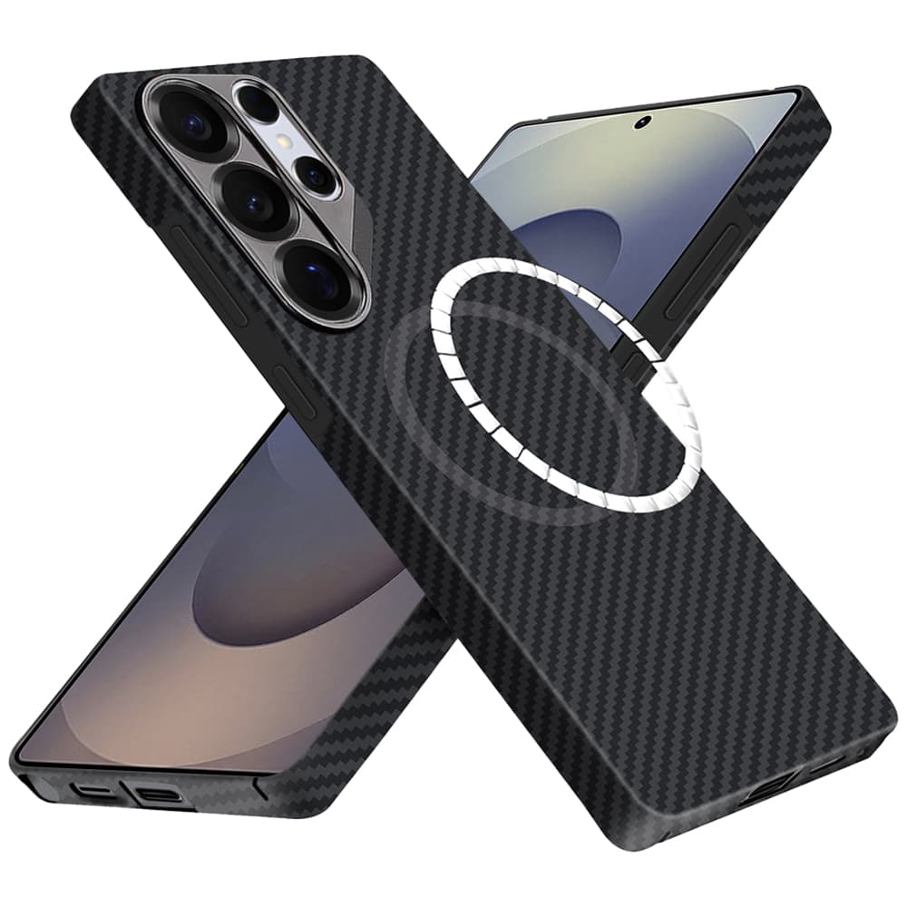 Techsuit aramid fiber magsafe kryt pro Samsung Galaxy S25 Ultra černý - náhled 1