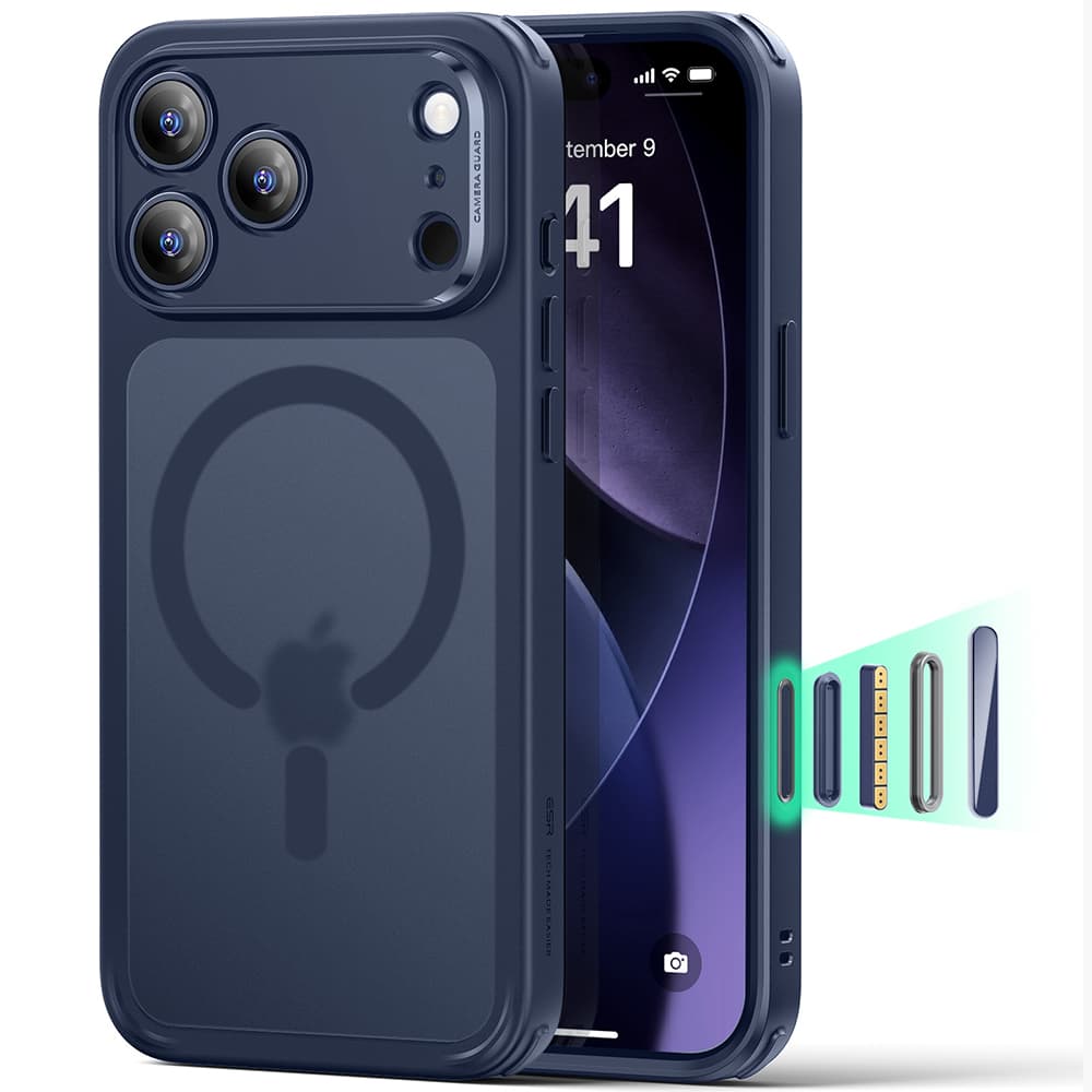 ESR Classic Hybrid HaloLock iPhone 17 Pro Max mrazivě modrá - náhled 1