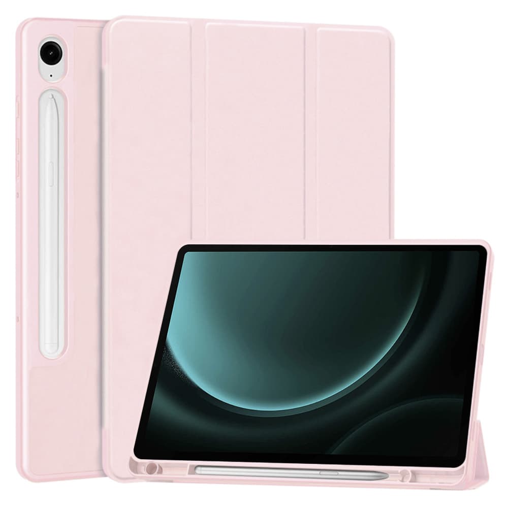 Techsuit Flex Trifold s držákem na tužku Samsung Galaxy Tab S9 S9 FE S10 FE růžový - náhled 1