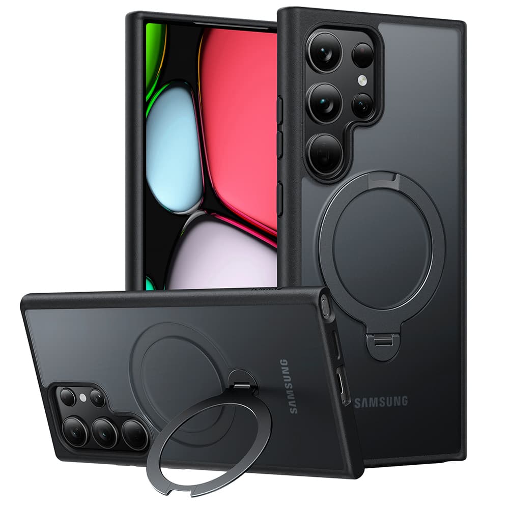 Torras Ostand Spin MagSafe Series Samsung Galaxy S24 Ultra černá