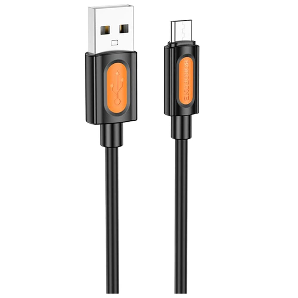 Borofone Data Cable Silicone Series BX114 USB na Micro-USB silikonový 2.4A 1m černý - náhled 1