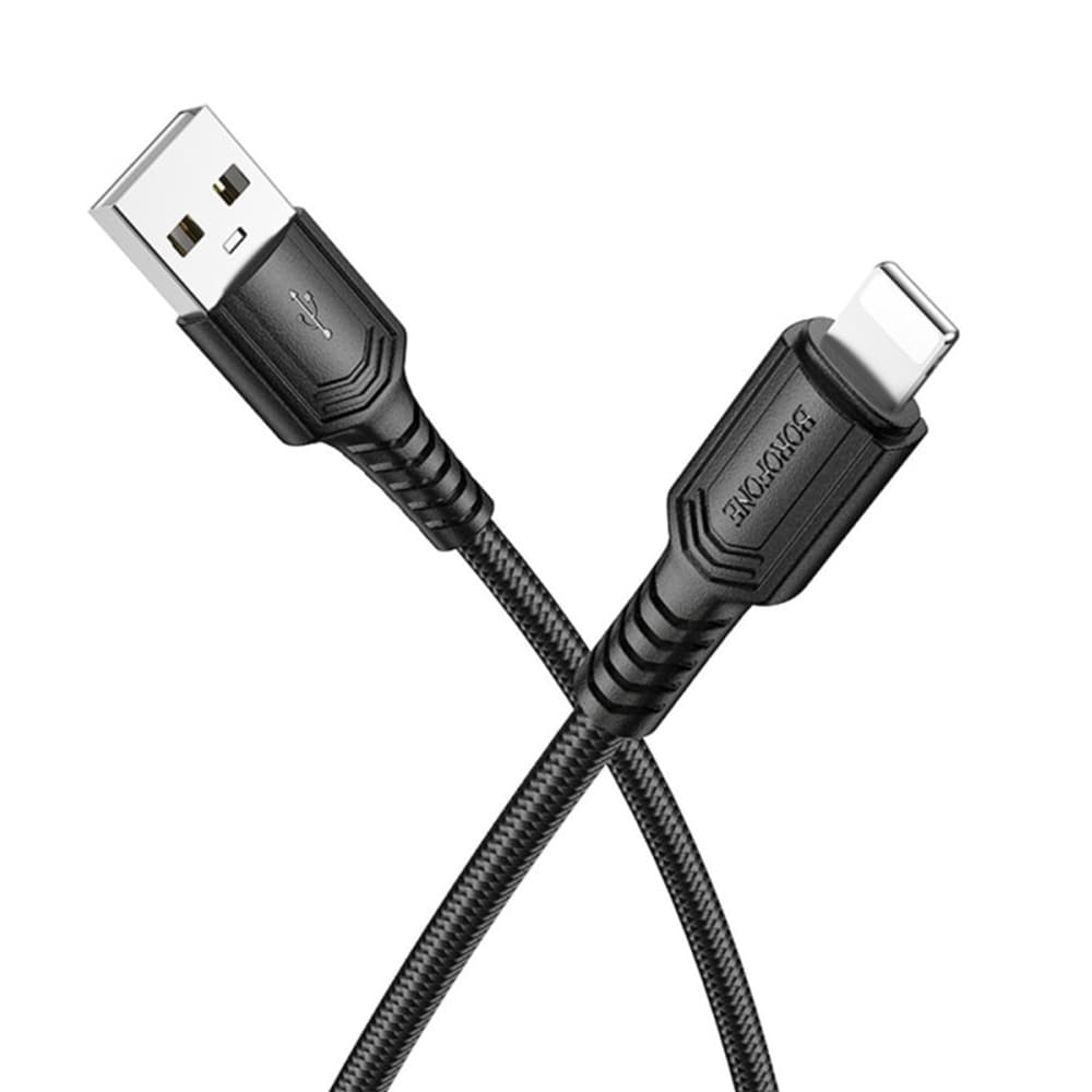 Borofone datový kabel Certain Series BX116 USB na Lightning nylon 2.4A 1m černý - náhled 1