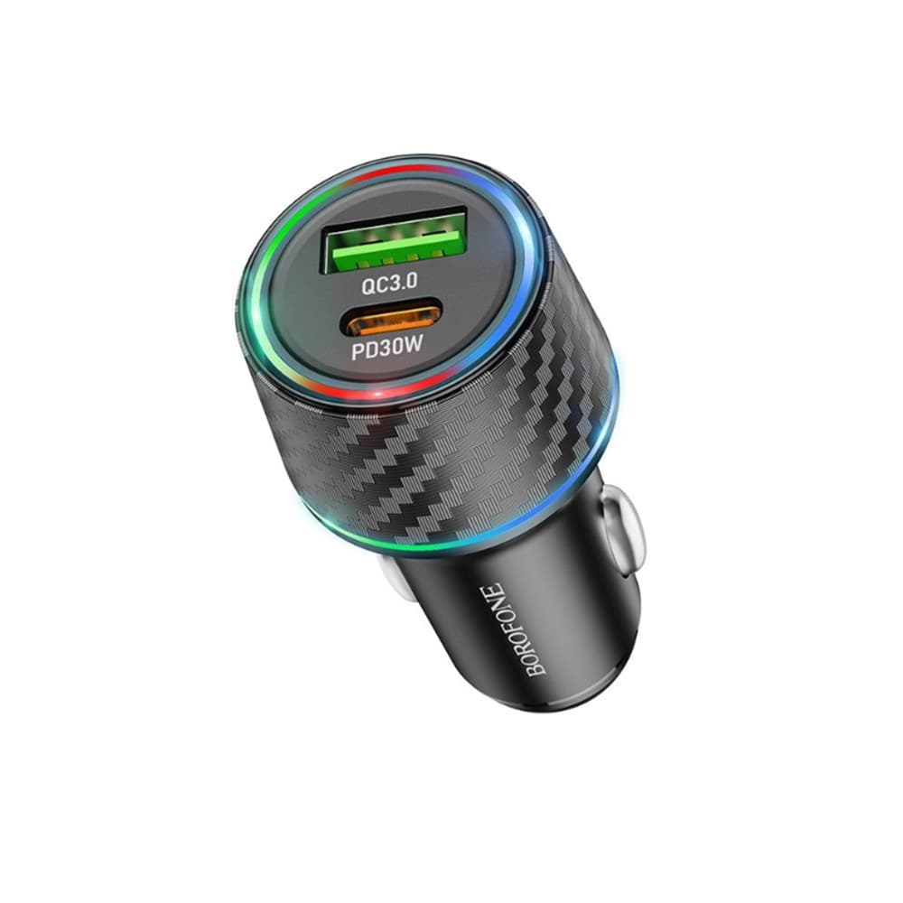 Borofone nabíječka do auta Brilliant BZ21 USB Type-C PD30W QC3.0 48W černá - náhled 1