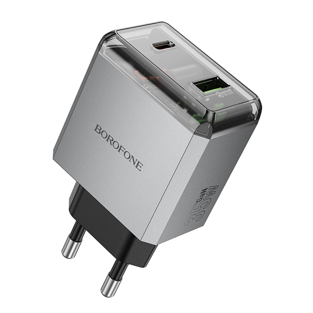 Borofone nabíječka Lena BN20 USB-C USB-A PD35W QC3.0 kovově šedá - náhled 1