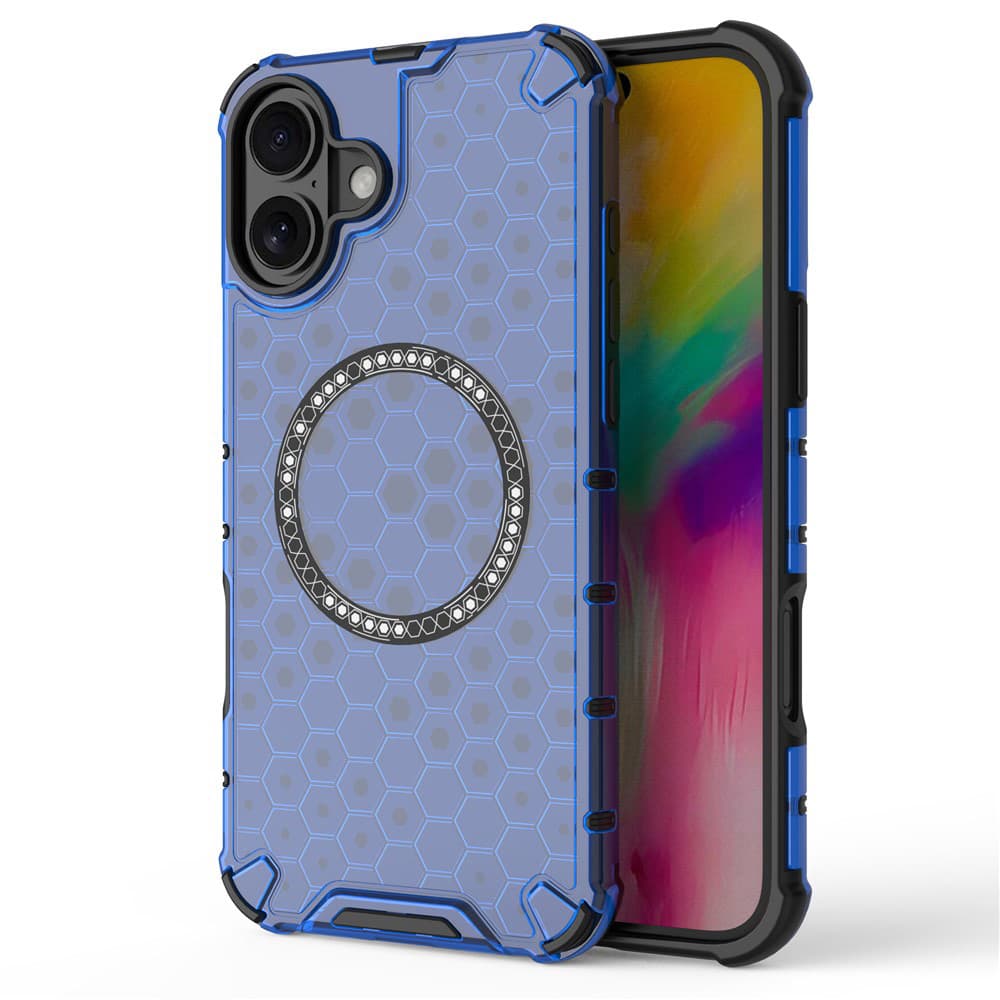 Techsuit HoneyComb Shield MagSafe pro iPhone 16 modrý - náhled 1