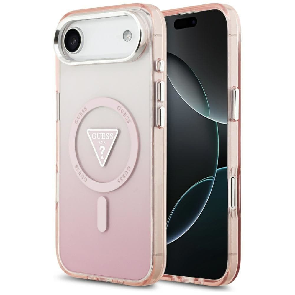 Guess IML Gradient Triangle Logo MagSafe pro iPhone 17 Air růžový - náhled 1