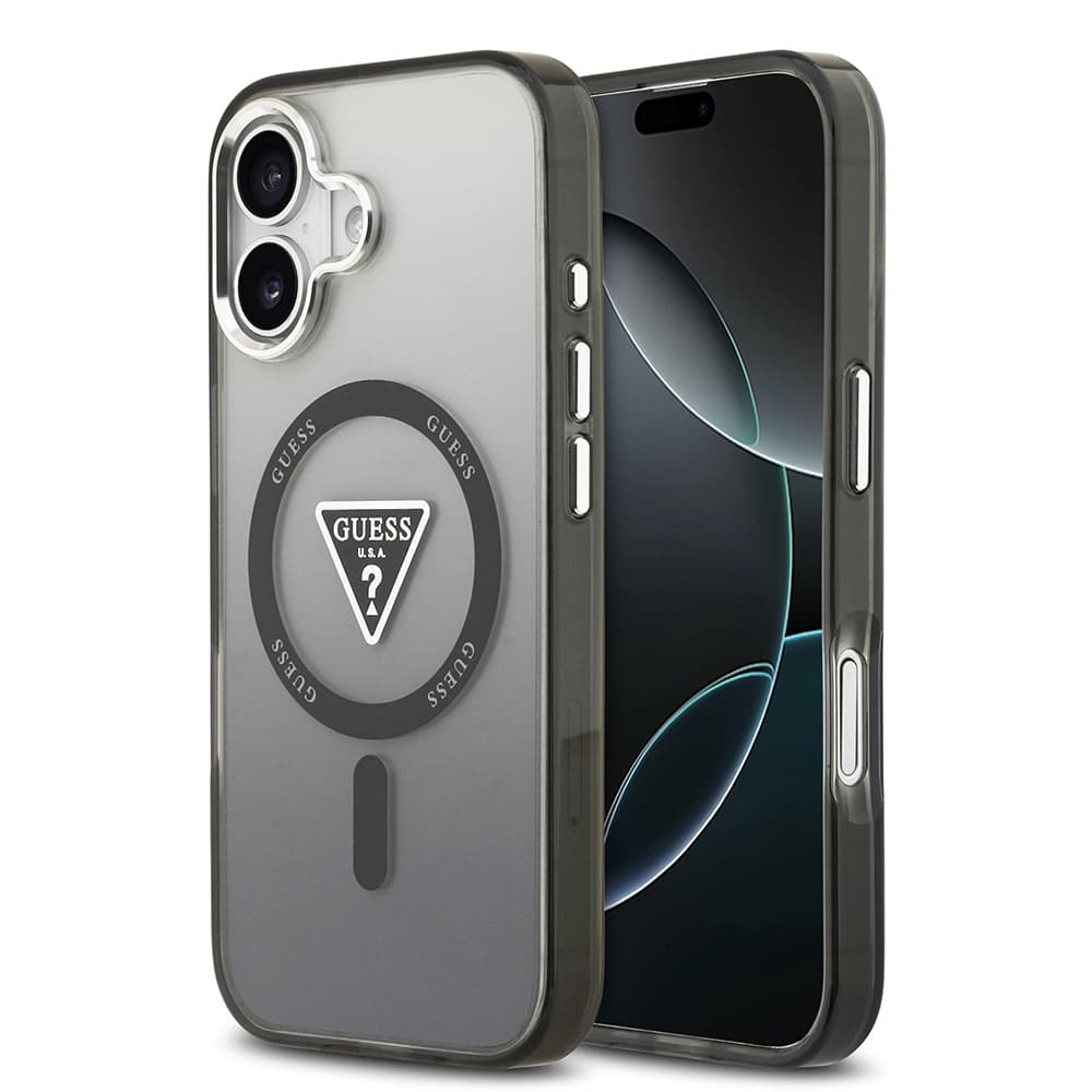 Guess IML Gradient Triangle Logo MagSafe pro iPhone 17 černý - náhled 1
