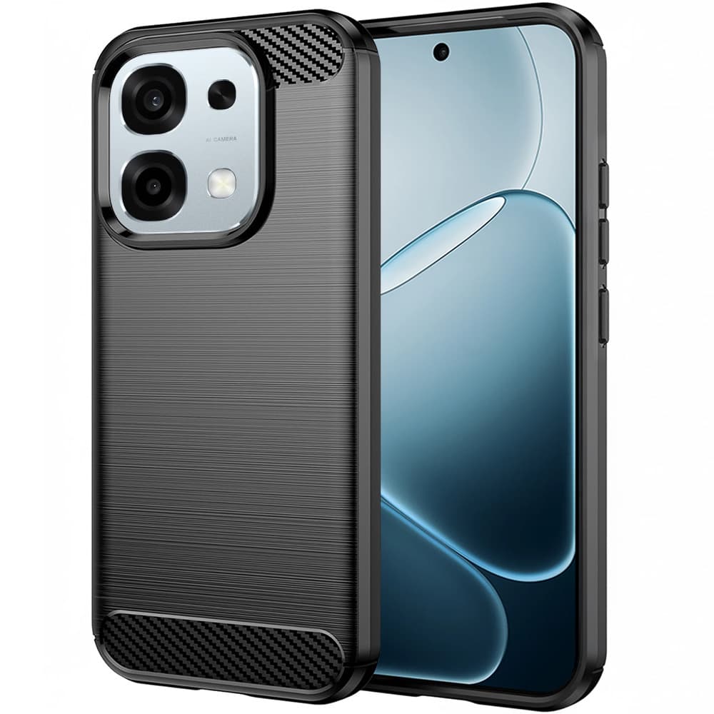 Techsuit carbon silikonové pouzdro pro Oppo A6 Pro 4G/5G černé - náhled 1