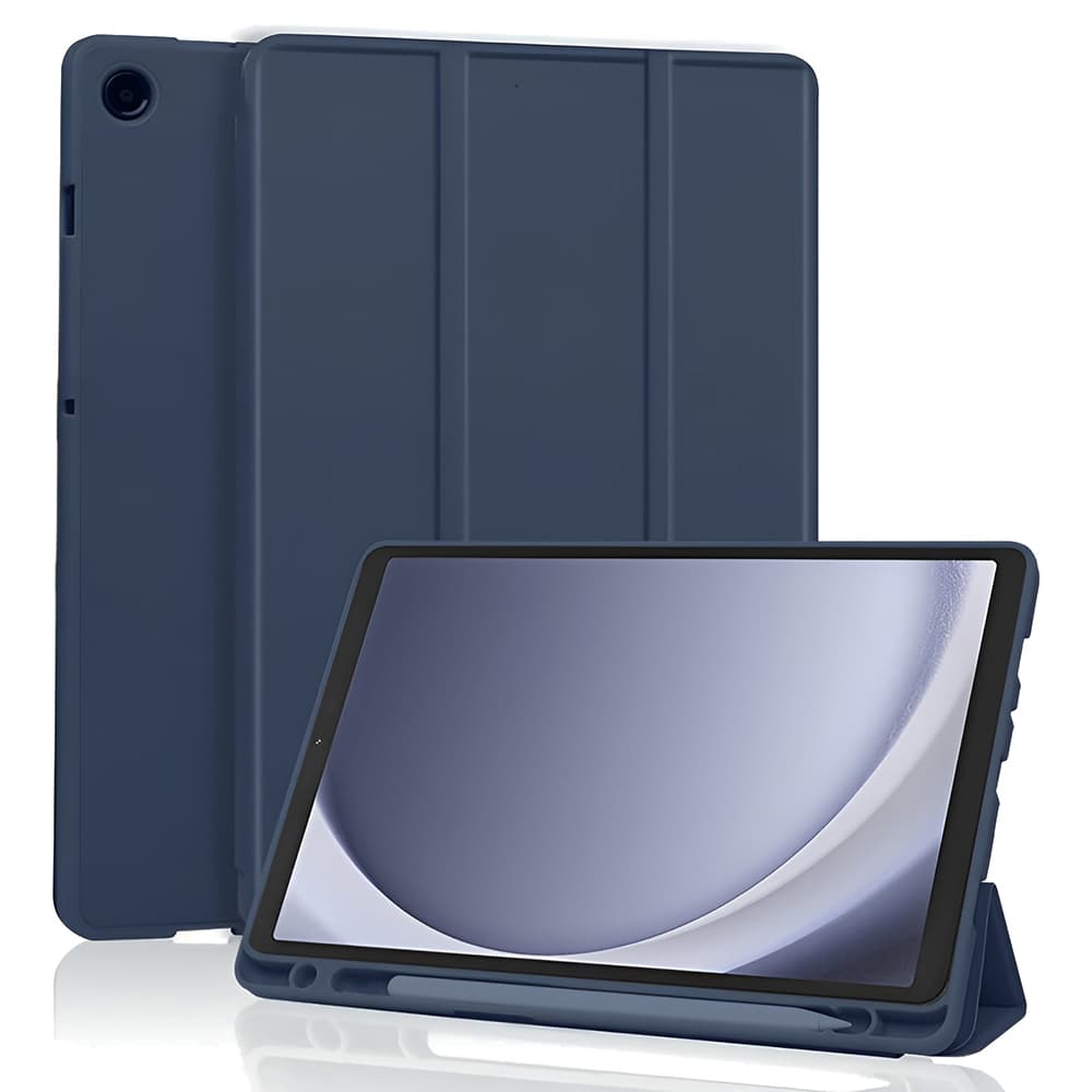 Techsuit Flex Trifold s držákem na tužku Samsung Galaxy Tab A11 / A9 tmavě modrý - náhled 1