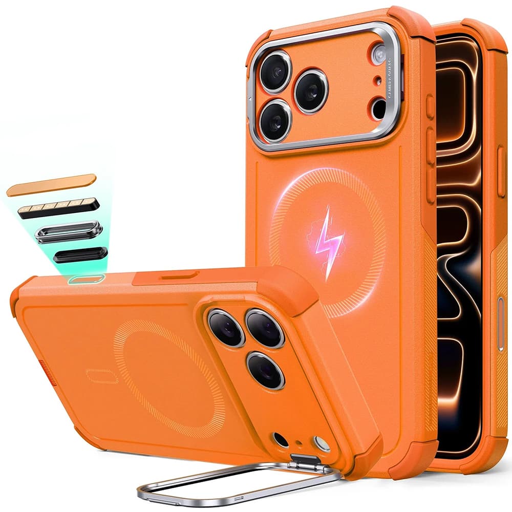 ESR Cyber Armor Kickstand pro iPhone 17 Pro Max oranžový - náhled 1