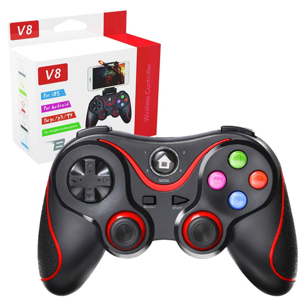 Techsuit – bezdrátový ovladač (V8) – Bluetooth V4.0, 2.4G, 400mAh – červený - náhled 1