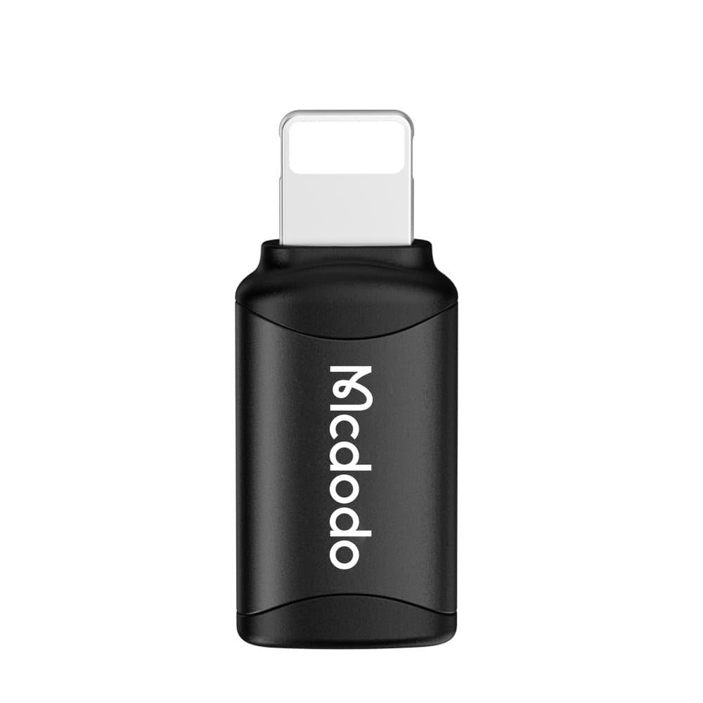 Mcdodo - OTG adaptér (OT-7680) - Type-C na Lightning, hliníková slitina, nabíjení a synchronizace dat, 3A - černá - náhled 1