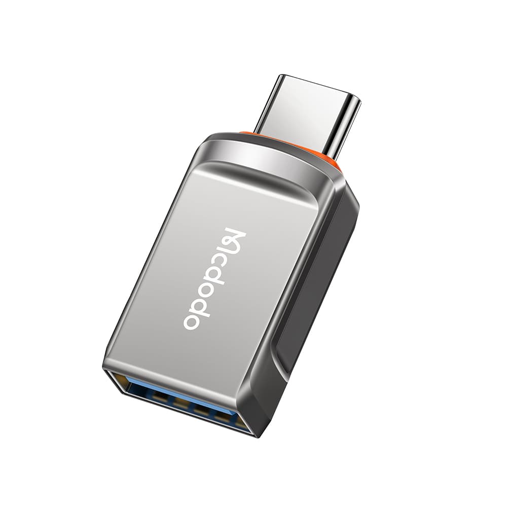 Mcdodo – OTG adaptér (OT-8730) – USB na Type-C, slitina zinku, 5,0 Gbps – tmavě šedá - náhled 1