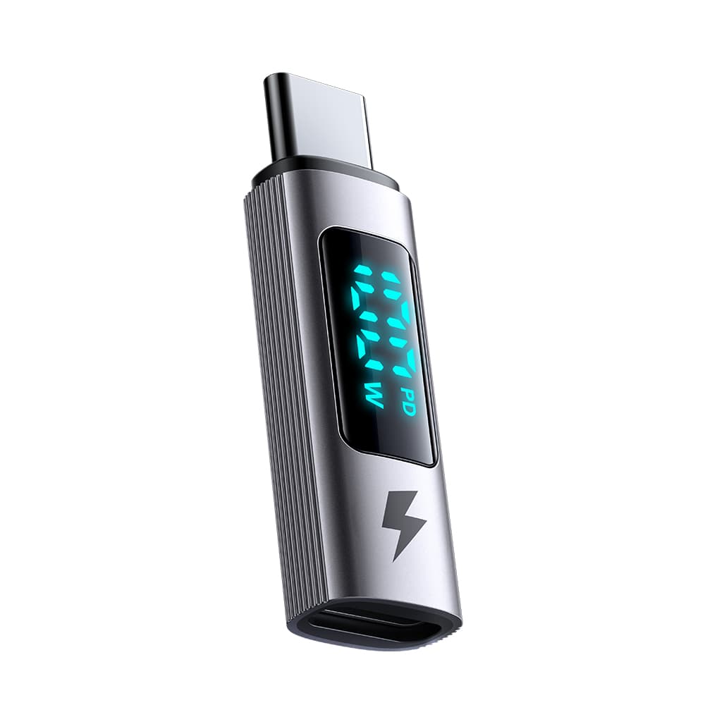 Mcdodo - OTG adaptér řady Wales (OT-6090) - USB-C na USB-C, PD100W, 5A, nabíjení a synchronizace dat, digitální displej - černý - náhled 1