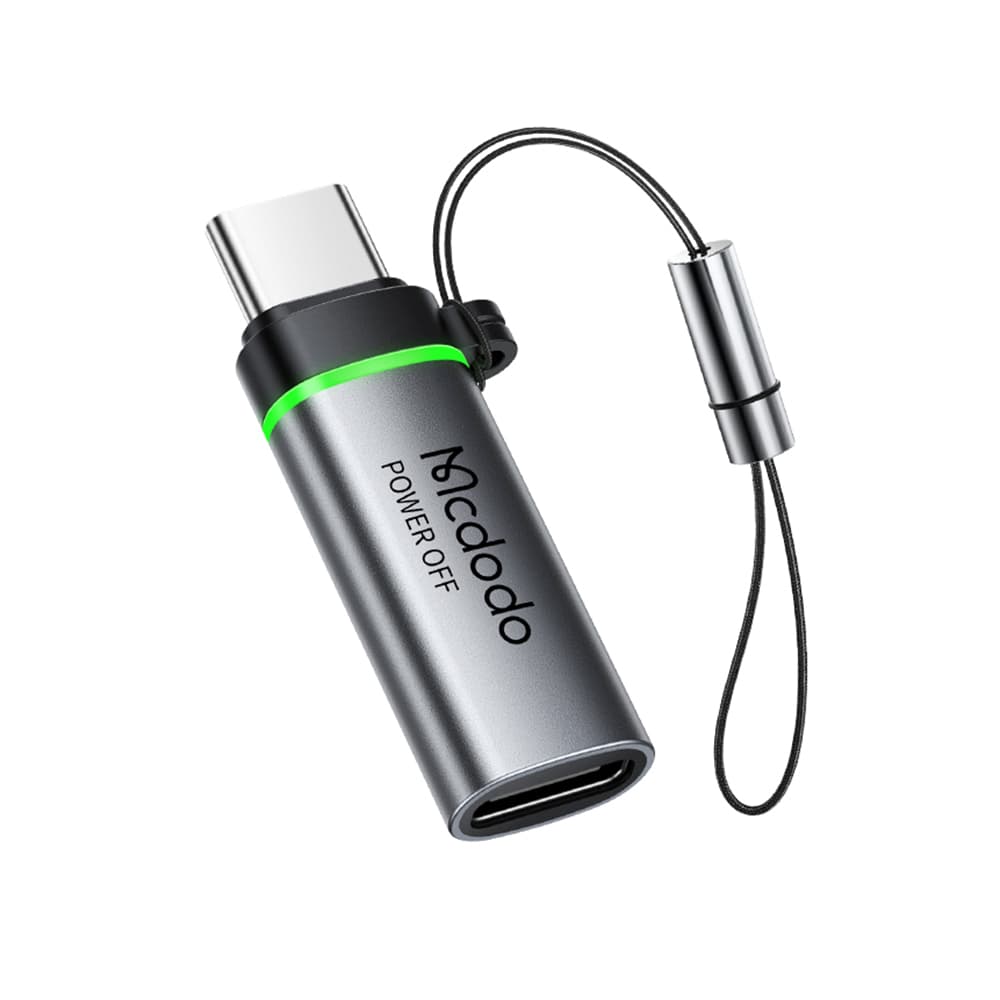 Mcdodo – adaptér s automatickým vypnutím (OT-2450) – USB-C na USB-C, PD100W, 5A, 480Mbps, nabíjení a synchronizace dat, s poutkem – černý - náhled 1