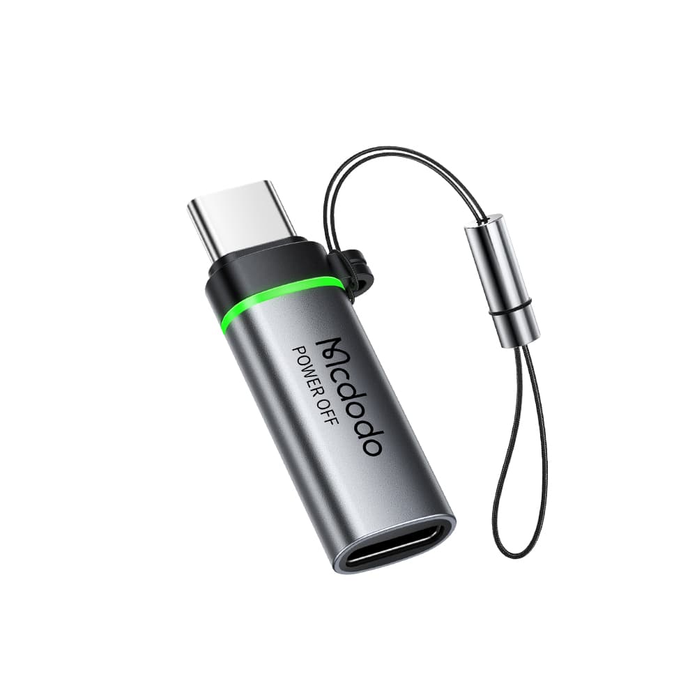 Mcdodo - adaptér s automatickým vypnutím (OT-6010) - Lightning na Type-C, 60W, 3A, 480Mbps, nabíjení a synchronizace dat, s poutkem - černý - náhled 1