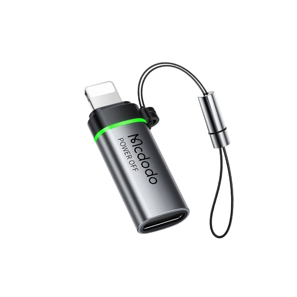 Mcdodo - adaptér s automatickým vypnutím (OT-2590) - USB-C na Lightning, 36W, 3A, 480Mbps, čip E-Mark, rychlé nabíjení, poutko - černý - náhled 1