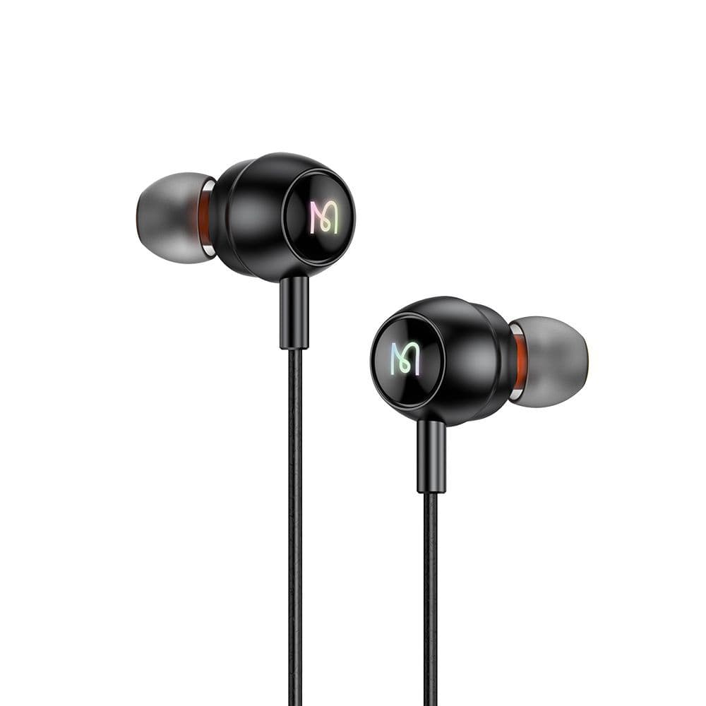 Mcdodo – kabelová sluchátka (HP-5830) – USB-C, RGB osvětlení, hliníková slitina, nylon, DAC, design do uší, 1,2m – černá - náhled 1