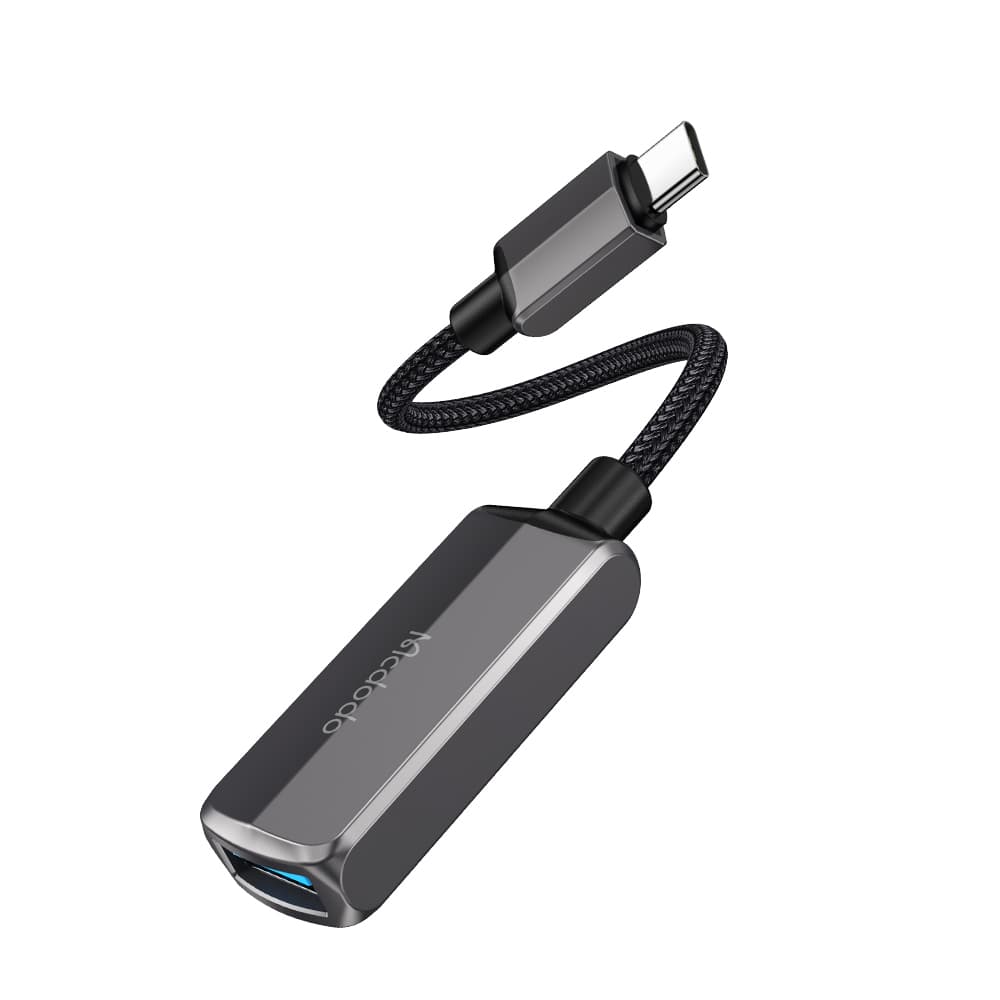 Mcdodo - OTG adaptér (CA-2830) - Type-C na Type-C, USB, hliníková slitina, nylon, 3A, 60W, 13cm - tmavě šedá - náhled 1