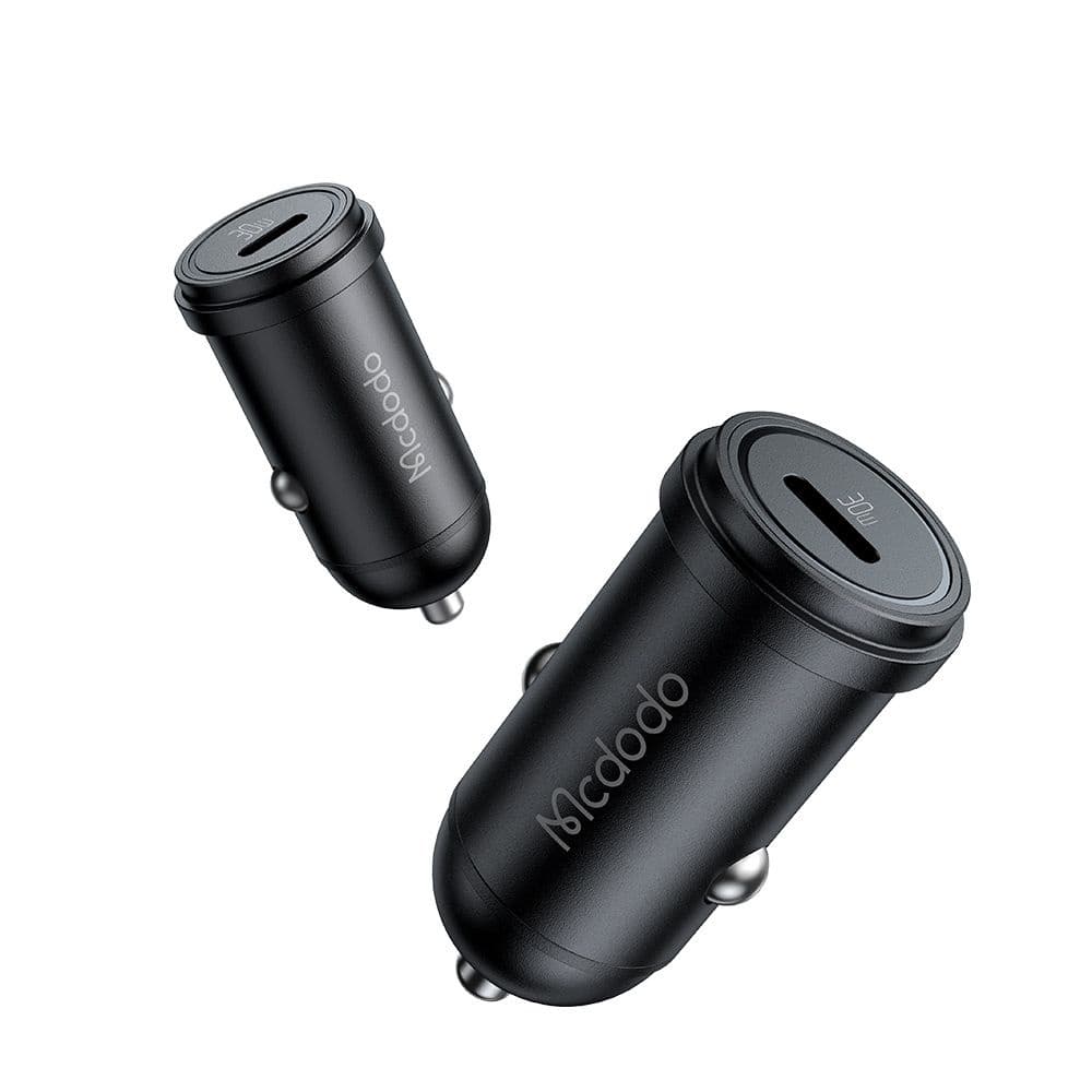 Mcdodo - nabíječka do auta Obsidian Series (CC-7491) - Type-C, PD30W, Smart IC, mini velikost, 1,2m - černá - náhled 1