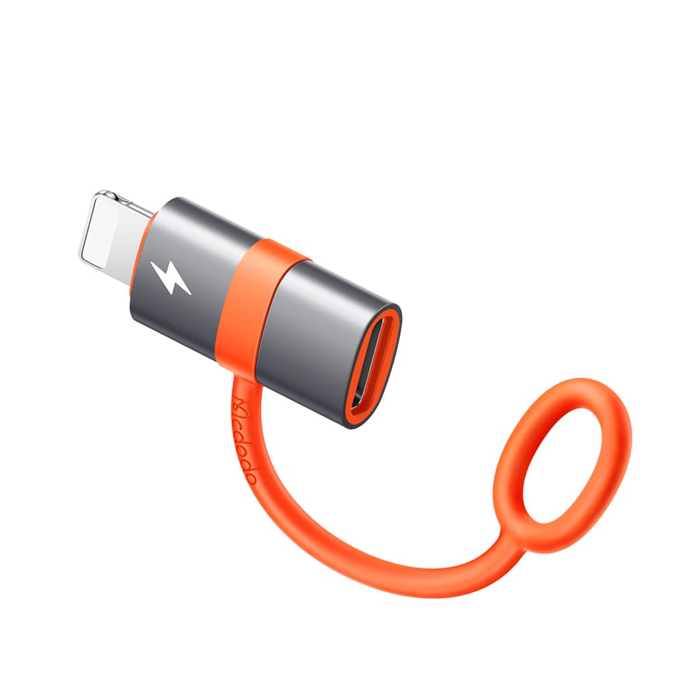 Mcdodo – adaptér (OT-0510) – se silikonovým háčkem, hliníkovou slitinou, USB-C na Lightning, 36W přenosný design – šedá - náhled 1