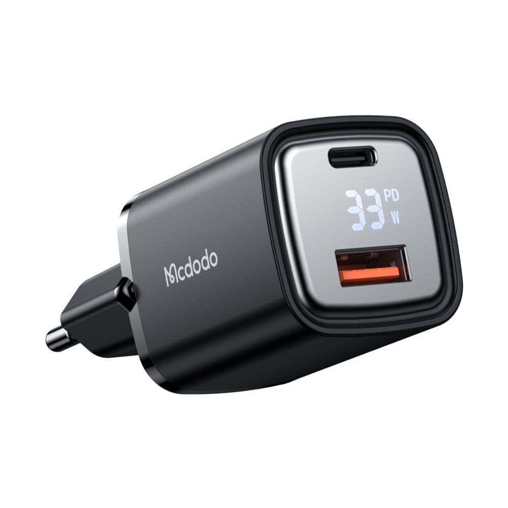 Mcdodo - nástěnná nabíječka Graphite Series (CH-1701) - USB-A, USB-C, 33W, rychlonabíječka, digitální displej - černá - náhled 1