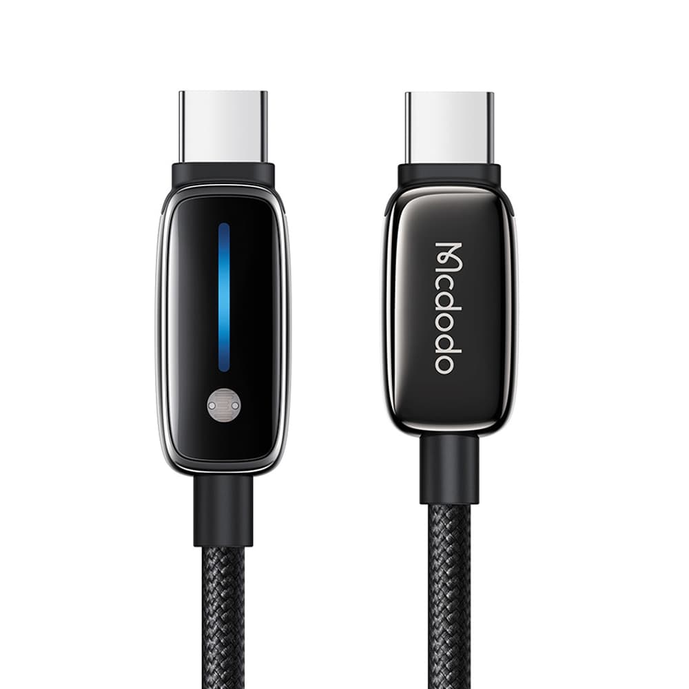 Mcdodo – datový kabel (CA-0100) – s automatickou úpravou jasu, USB-C na USB-C, 100W, 5A, 1,2m – černý - náhled 1