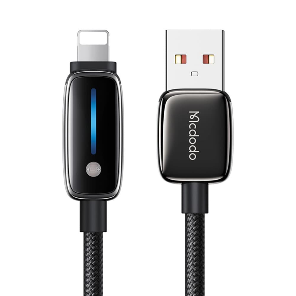 Mcdodo – datový kabel (CA-0010) – s automatickou úpravou jasu, USB-A na Lightning, 3A, 1,2m – černý - náhled 1