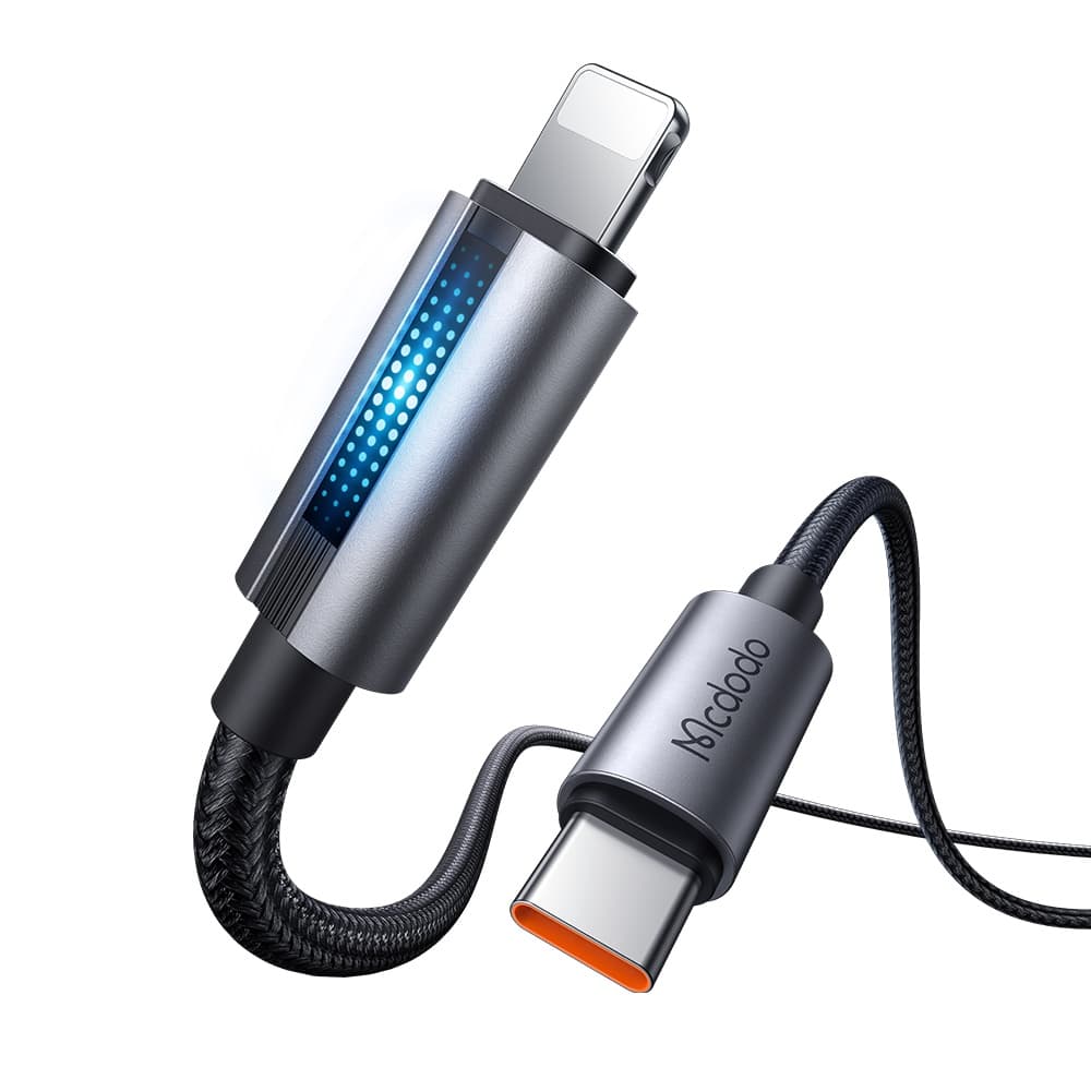 Mcdodo – datový kabel (CA-5710) – s dýchacím světlem, USB-C na Lightning, 36W, 3A, 1,2m – černý - náhled 1