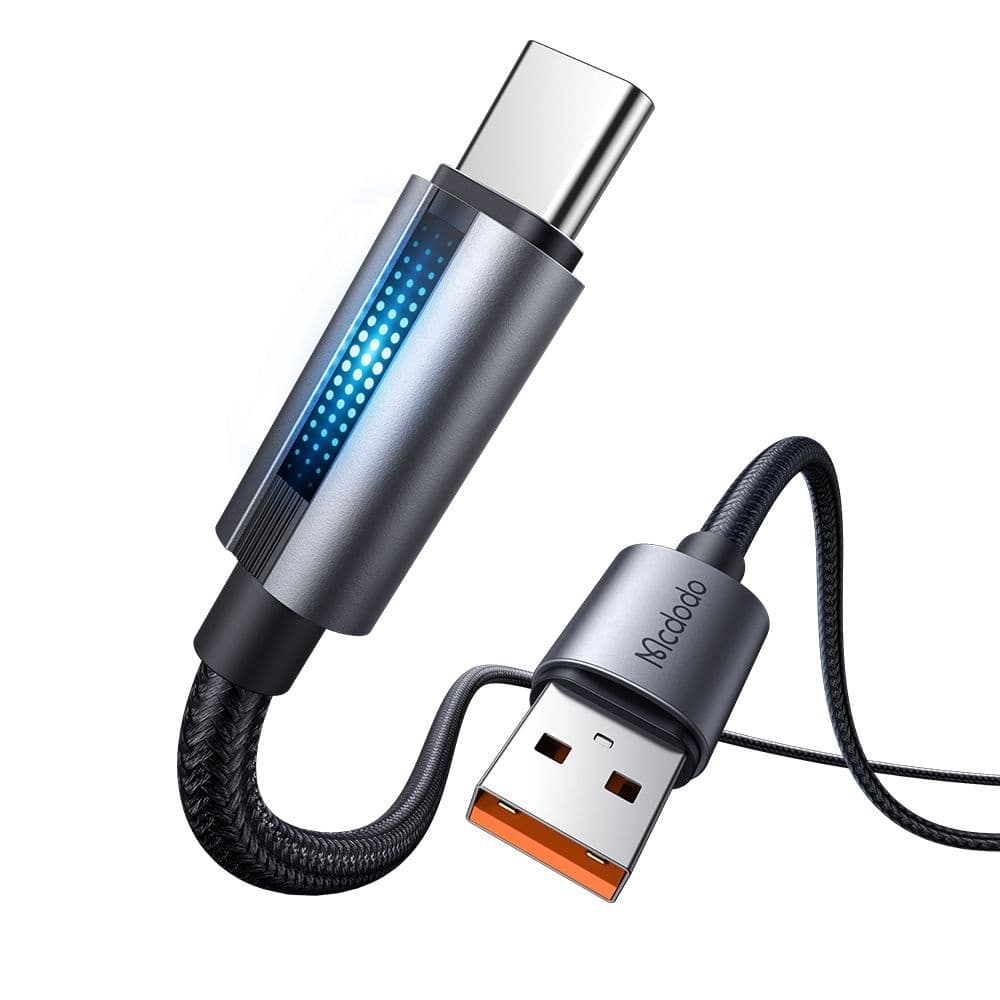 Mcdodo – datový kabel (CA-5180) – s dýchacím světlem, USB-A na USB-C, 100W, 6A, 1,2m – černý - náhled 1