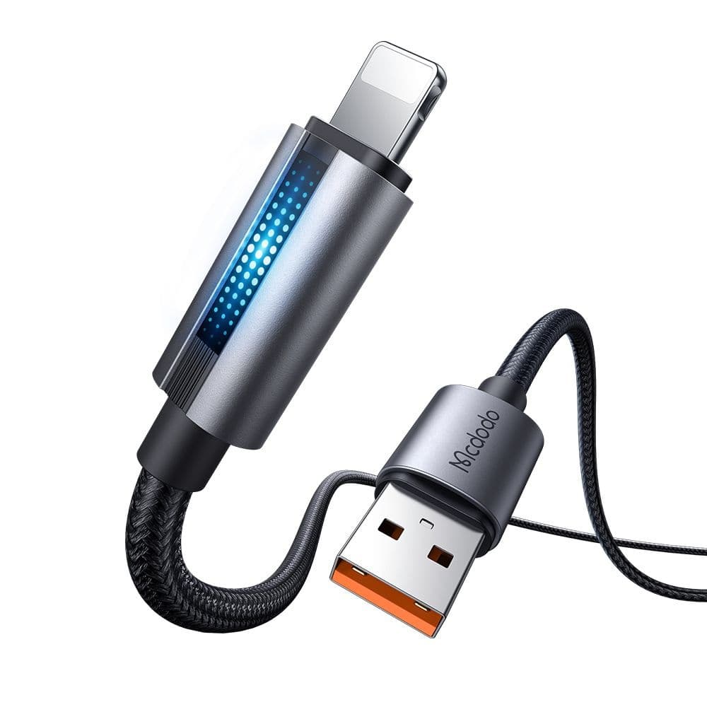 Mcdodo – datový kabel (CA-5660) – s dýchacím světlem, USB-A na Lightning, 3A, 1,2m – černý - náhled 1