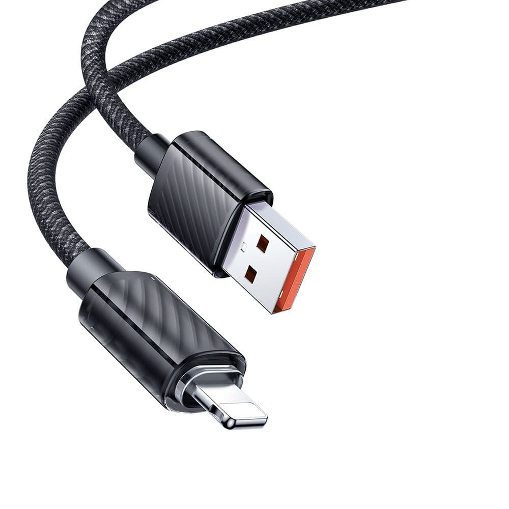 Mcdodo – datový kabel (CA-3640) – USB na Lightning, transparentní design, 3A, 1,2m – černý - náhled 1