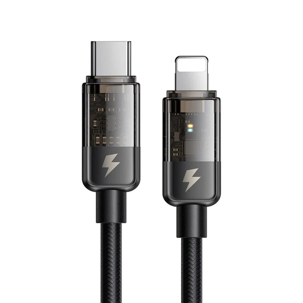 Mcdodo – datový kabel (CA-3160) – USB-C na Lightning, 36W, transparentní design, automatické vypnutí, 1,2m – černý - náhled 1