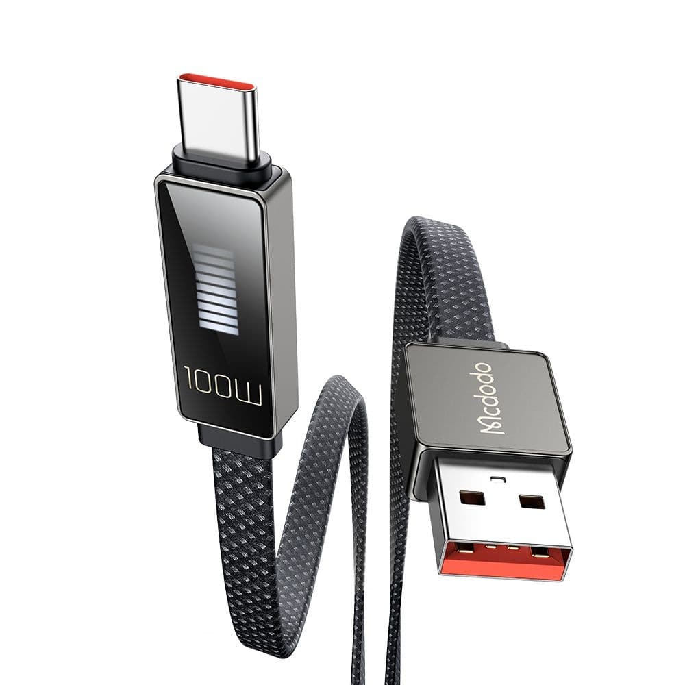 Mcdodo – datový kabel řady Rythm (CA-4980) – USB-A na Type-C, 6A, LED displej, rychlonabíjení, 1,2m – černý - náhled 1