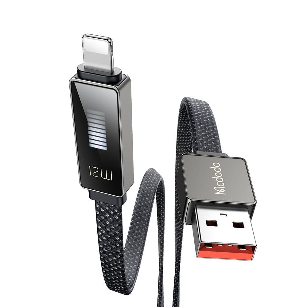 Mcdodo – datový kabel Rythm Series (CA-4970) – USB-A na Lightning, 3A, LED displej, 1,2m – černý - náhled 1