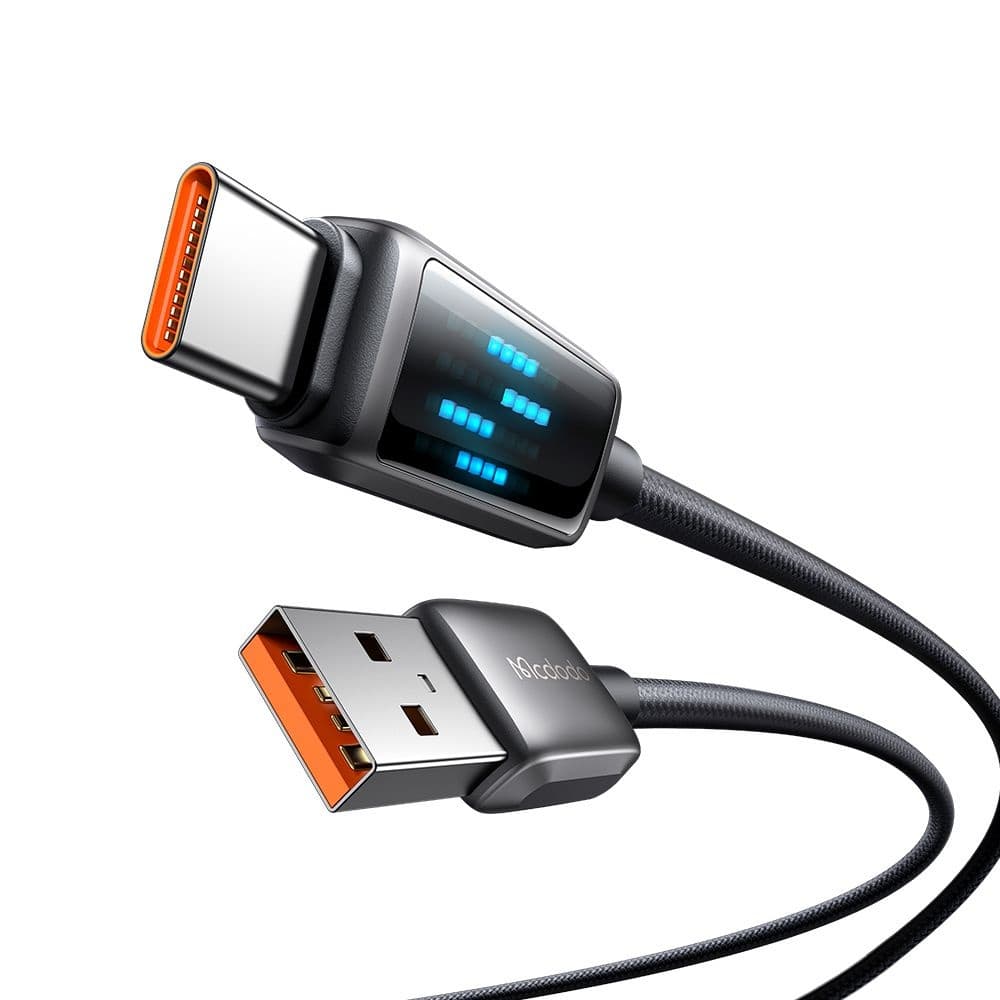 Mcdodo – datový kabel (CA-2350) – USB-C na USB-A, 6A, LED displej, 1,2m – černý - náhled 1