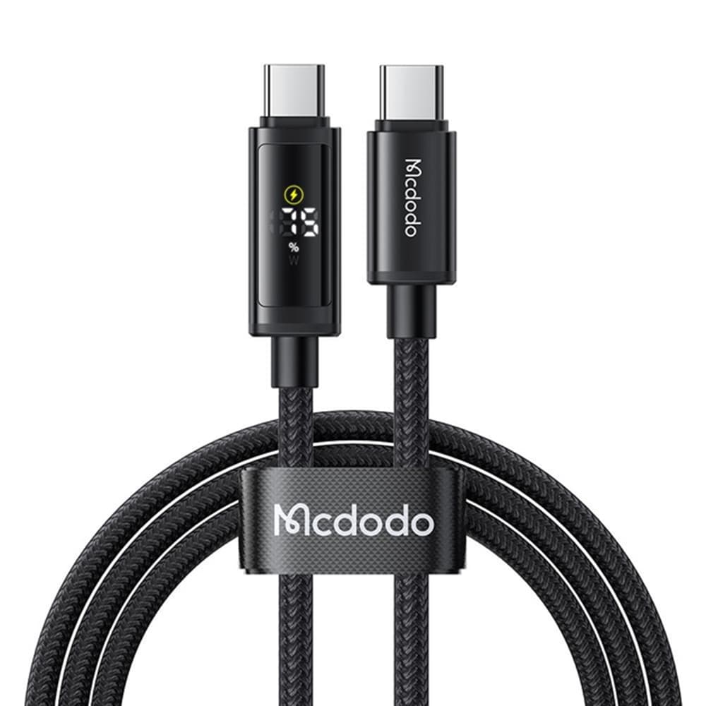 Mcdodo – datový kabel (CA-8000) – USB-C na USB-C, duální LED displej, 100W, rychlé nabíjení, 1,2m – černý - náhled 1