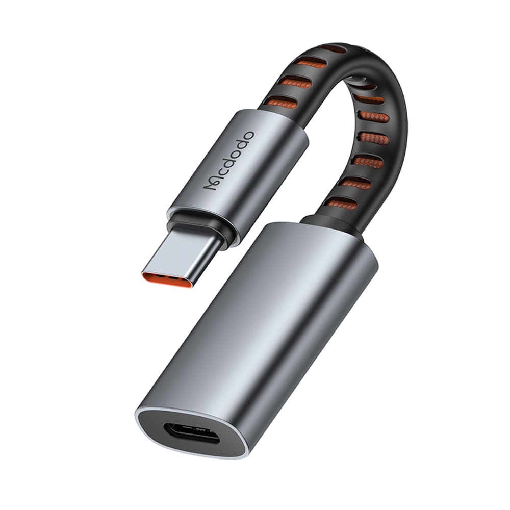 Mcdodo – audio adaptér (CA-4870) – Lightning na Type-C, 2A, 24W, 480Mbps, OTG, podpora rychlého nabíjení, funkce volání, 0,1m – šedá - náhled 1