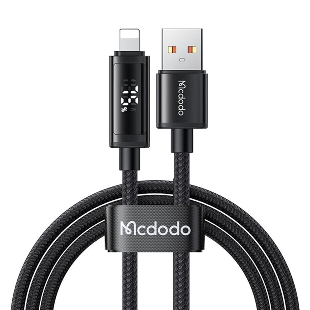 Mcdodo – datový kabel (CA-7970) – USB-A na Lightning, duální LED displej, 3A, 1,2m – černý - náhled 1