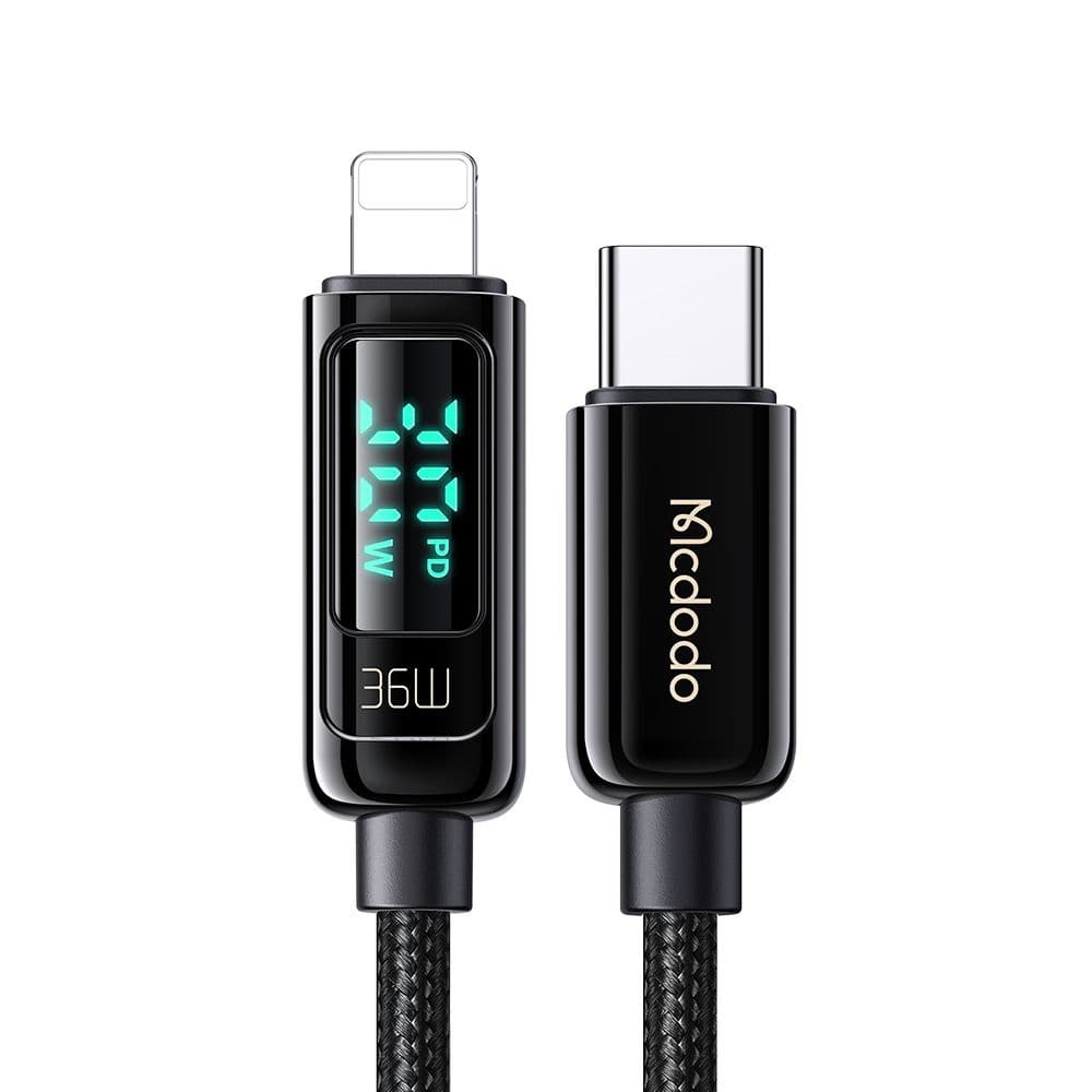 Mcdodo – datový kabel (CA-8810) – USB-C na Lightning, 36W, digitální displej, 1,2m – černý - náhled 1