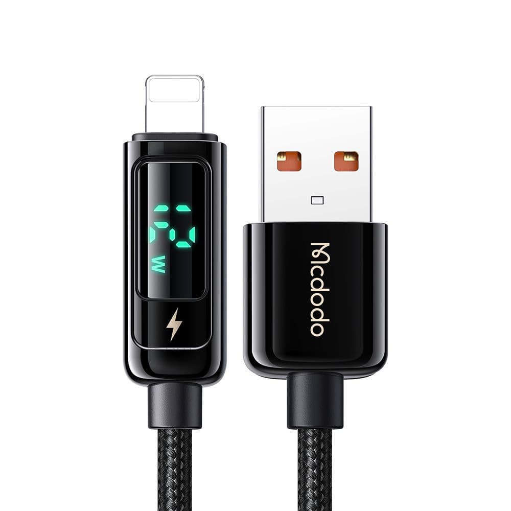 Mcdodo – datový kabel (CA-9940) – USB-A na Lightning, 3A, digitální displej, 1,2m – černý - náhled 1