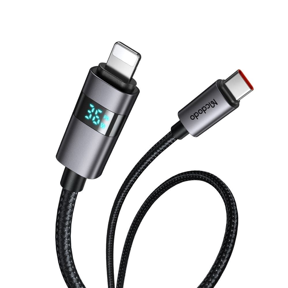 Mcdodo – datový kabel (CA-6570) – USB-C na Lightning, LED displej, 36W, 1,2m – černý - náhled 1