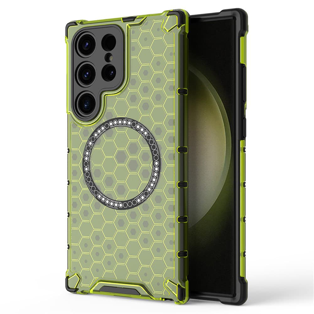 Techsuit - HoneyComb Shield MagSafe - Samsung Galaxy S25 Ultra - limetkově zelená - náhled 1