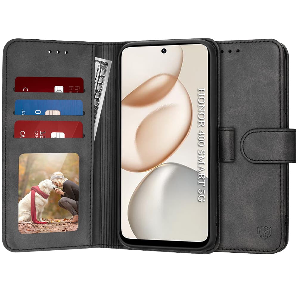Techsuit - pouzdro diary book - Honor 400 Smart 5G / 400 Smart 4G / X7d 4G - Black - náhled 1