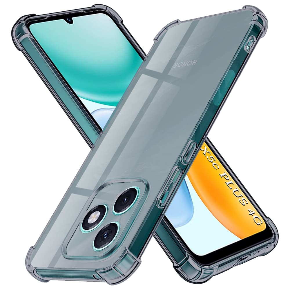 Techsuit - nárazuvzdorný průhledný silikon - Honor X5c Plus - kouřově černá - náhled 1