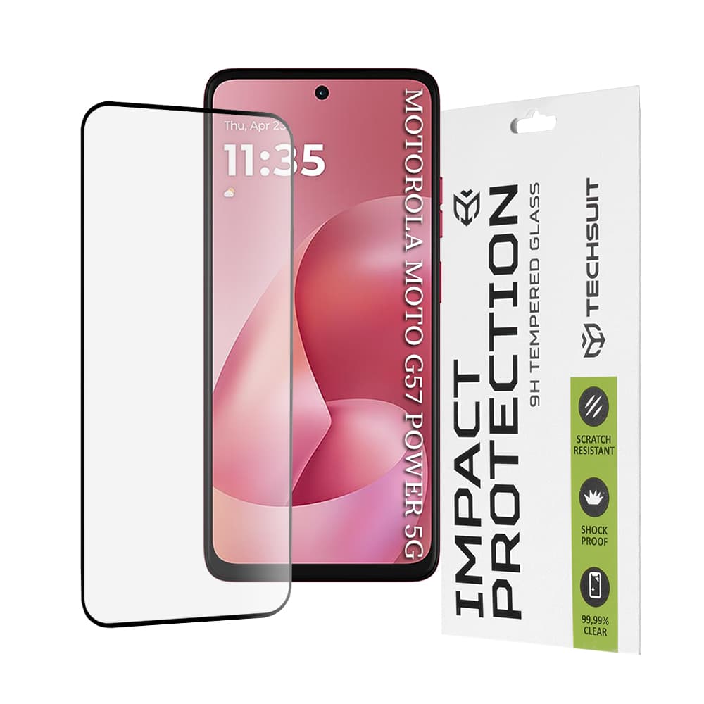 Techsuit - 111D celoplošné / celolepicí sklo - Motorola Moto G57 Power / G67 Power - černé - náhled 1