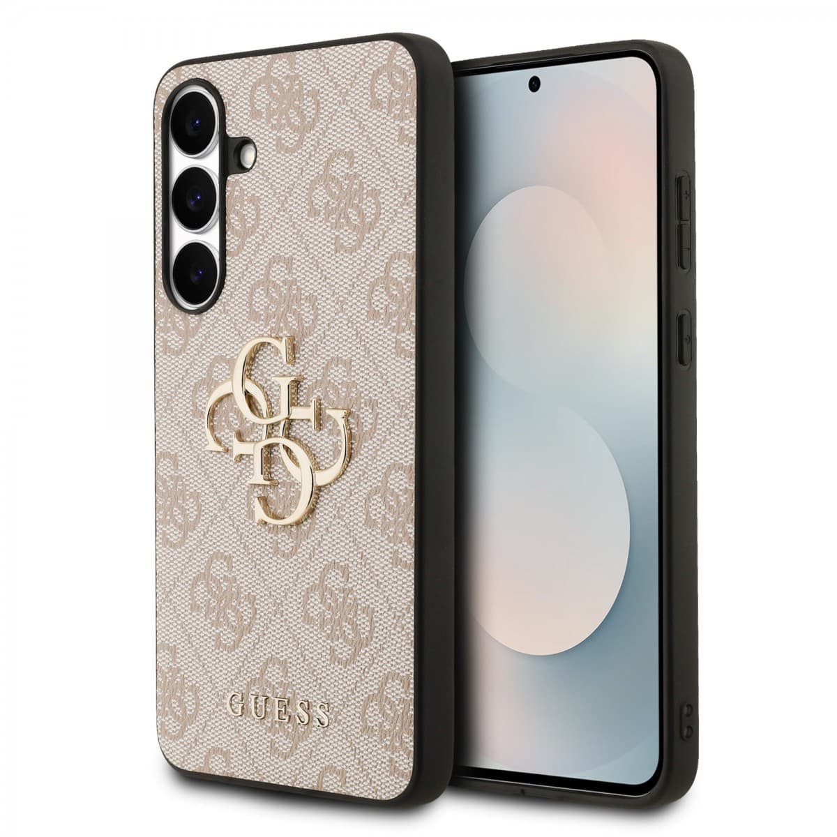 Zadní kryt Guess PU 4G Metal Logo pro Samsung Galaxy S25 FE Pink