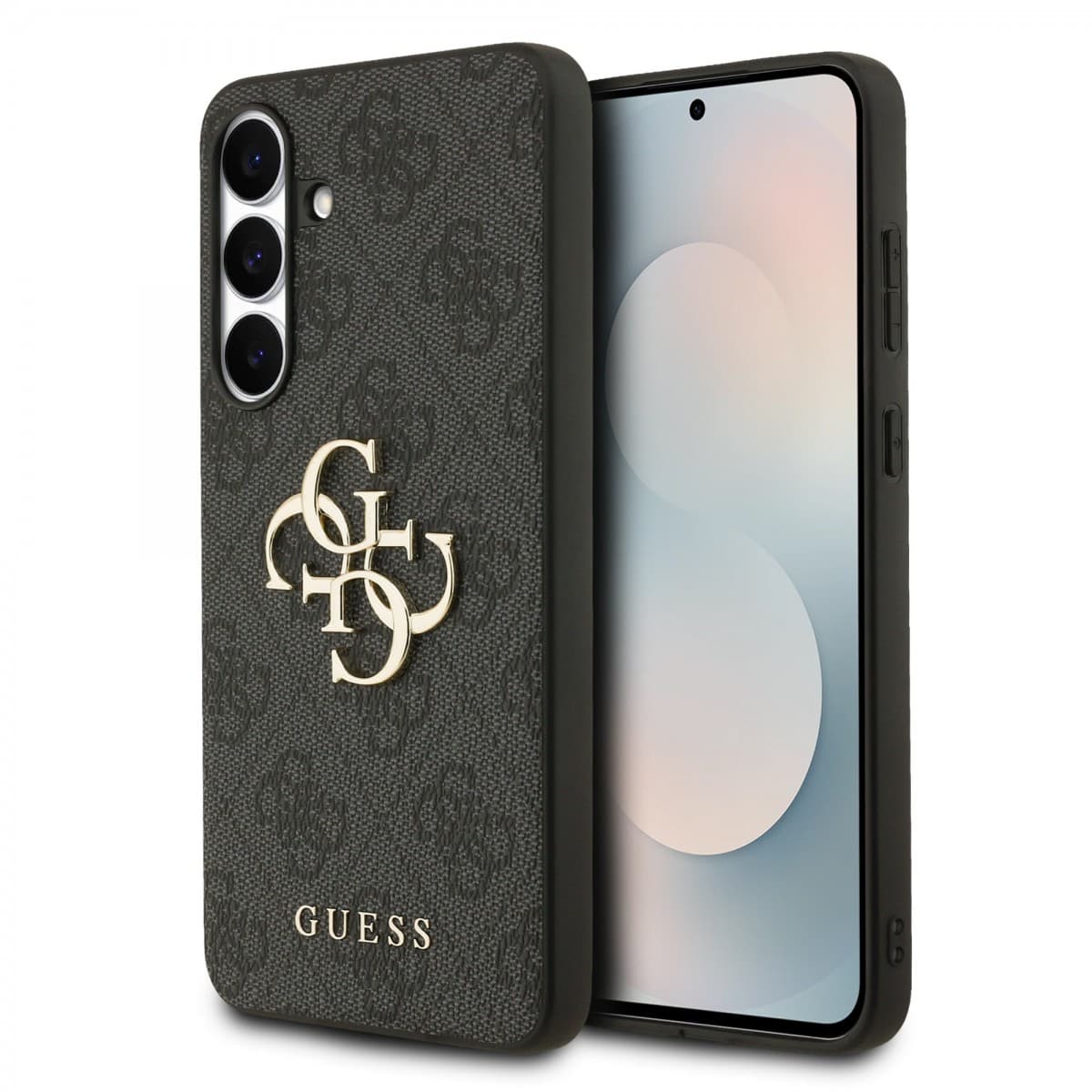 Zadní kryt Guess PU 4G Metal Logo pro Samsung Galaxy S25 FE Grey - náhled 1