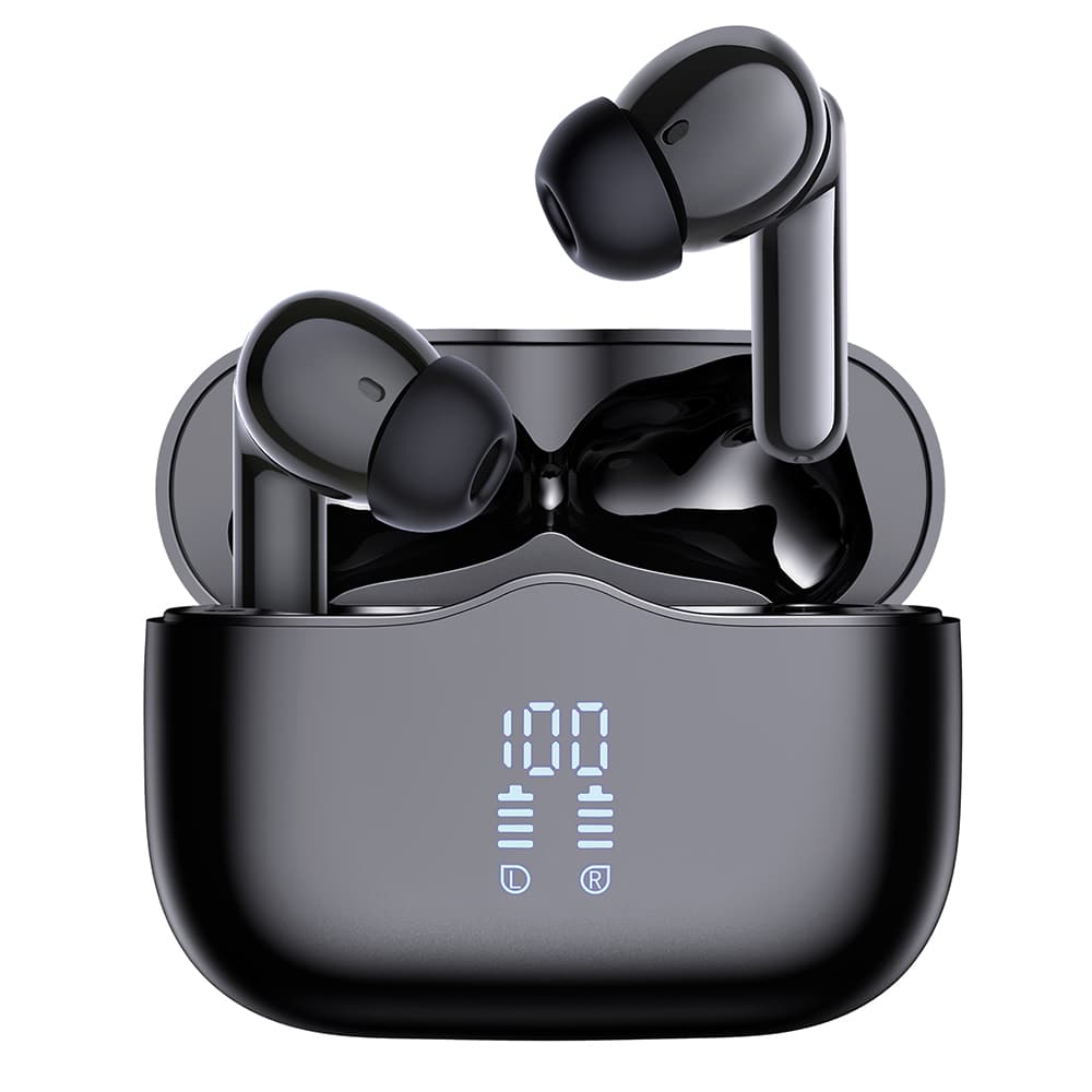 Techsuit - bezdrátová sluchátka VelarX One (CW2) - Bluetooth V5.4, 300mAh, ANC, ENC, 4 mikrofony - černá - náhled 1